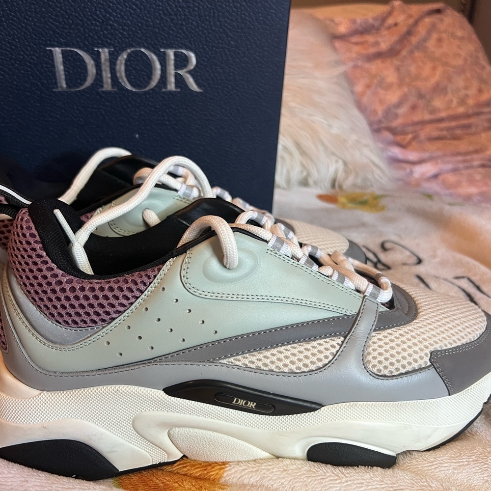 Dior Gray and Purple Luxury Sneakers Authentic and Like New